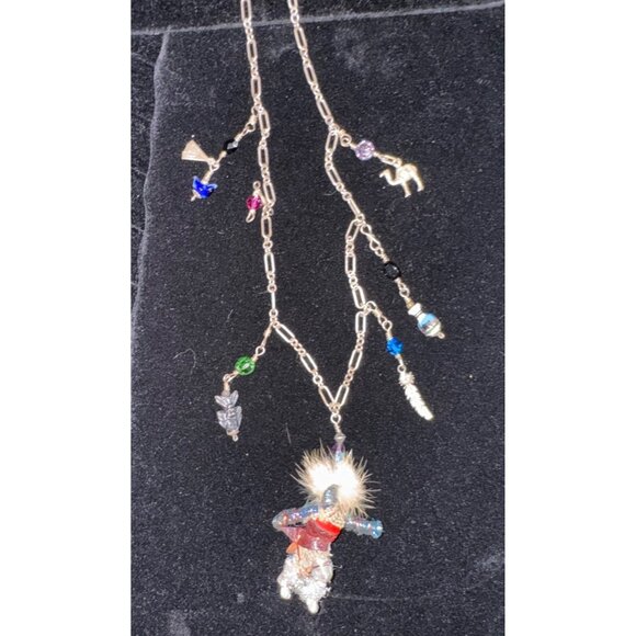 Kachina Doll Charm‎ Necklace With Charms Vintage 1990’s Sterling Silver Handmade - Picture 5 of 9